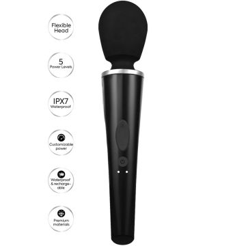 Compact Wand Vibrator CARESSE - Zwart