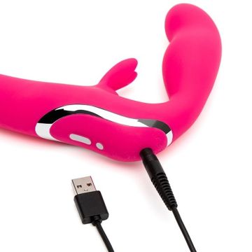 Strapless Strap-On Rabbit Happy Rabbit - Roze