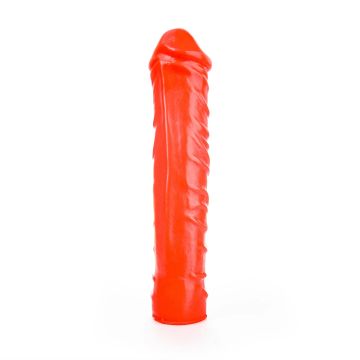 All Black Johan Dildo Rood - 31 cm