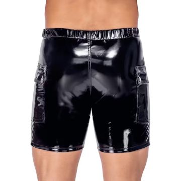 Shorts met Klepzakken Vinyl - Zwart