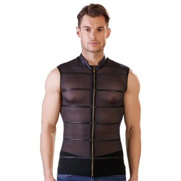 Transparant Heren Shirt met Zwarte Strepen - NEK