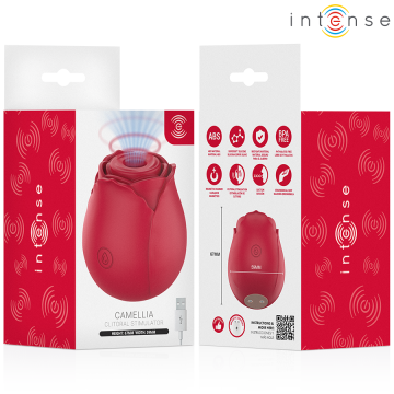 Intense Luchtdruk Clitoris Vibrator Camellia Rose - Bordeaux