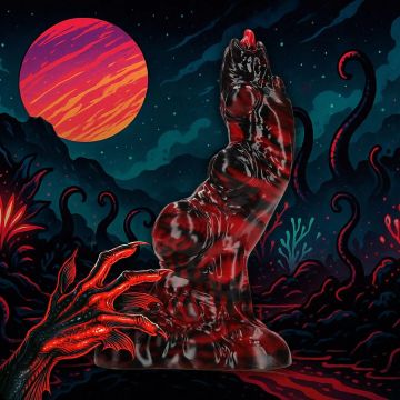 Monster Dildo Hell Invader Zwart-Rood