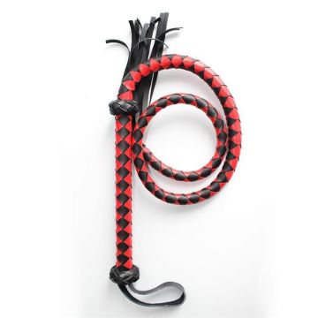 Kiotos Extra Lange Kunstleren Zweep 150 cm - Rood