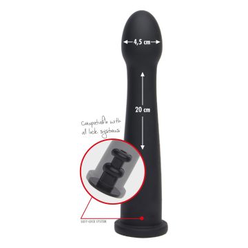 Easy-Lock Dildo Ribbed Dong 19 cm
