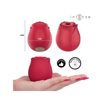 Intense Luchtdruk Clitoris Vibrator Camellia Rose - Bordeaux