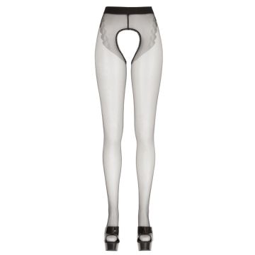 Zwarte Panty met Open Kruis en - Achterkant