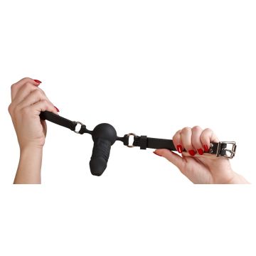 Ball gag penisvorm - zwart