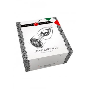 Dolce Picante Geribbelde Buttplug met Siersteen - Paars