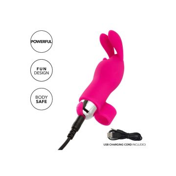 Oplaadbare Vinger Vibrator in Bunny Look - Roze*