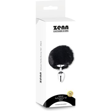 Buttplug met Fluffy Staartje - Zwart