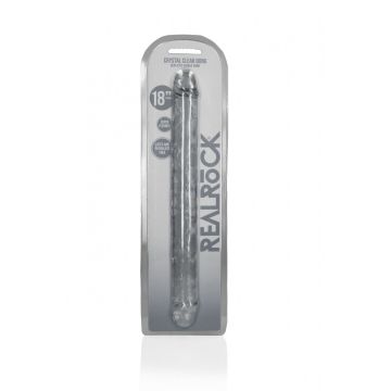 Realistische Dubbele Dildo Transparant - 45 cm