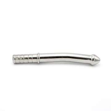 Mega Stalen Dildo Slightly Curved - Zilver