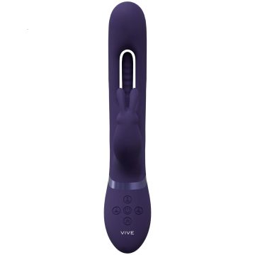 Rabbit Vibrator Met G-Spot Flapping Stimulator - Paars