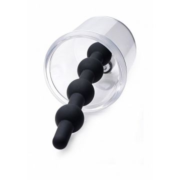 Rosebud Cilinder Met Siliconen Anal Beads - Zwart