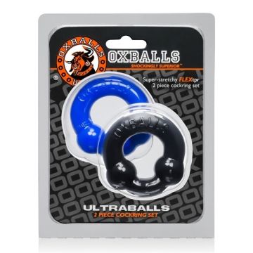 2 Pack Cockringen van Oxballs in Zwart en Blauw