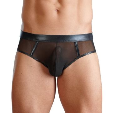 Wetlook Slip met open Achterkant - Zwart
