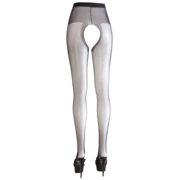 Zwarte Panty met Open Kruis - 20 Den.