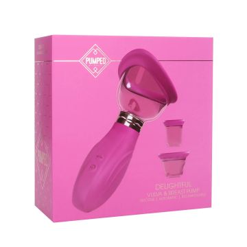 Oplaadbare Borst en Vulva Pomp Roze - Delightful