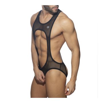 Addicted Sexy Mesh Singlet - Zwart