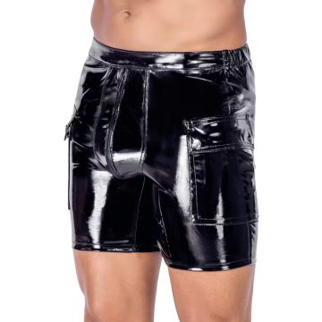 Shorts met Klepzakken Vinyl - Zwart