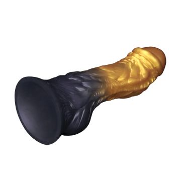 Dual Density Opblaasbare Dildo 20 cm - Goud/Zwart
