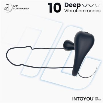 IntoYou Cockring met Clitorisstimulator en App Bediening Kenny - Blauw