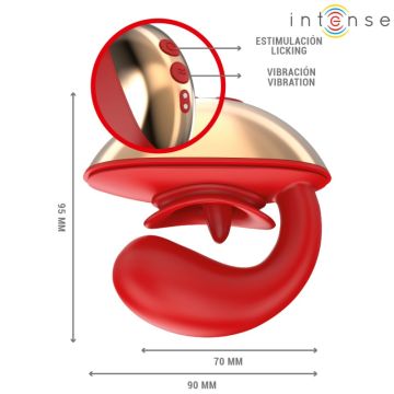 Intense U-Vormige Vibrator met Clitoris Stimulator Mariah - Rood