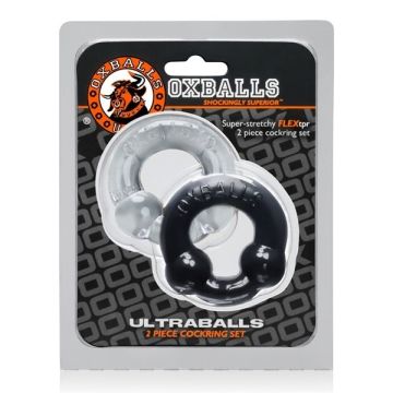 2 Pack Cockringen van Oxballs in Zwart en Transparant