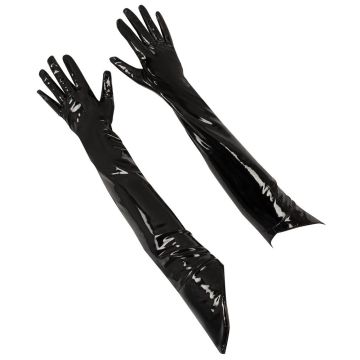 Extra Lange Vinyl Handschoenen - Zwart