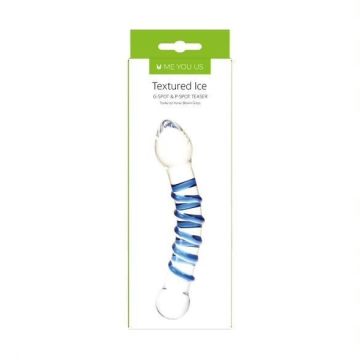 Dubbele G-Spot Glazen Dildo - Transparant/Blauw