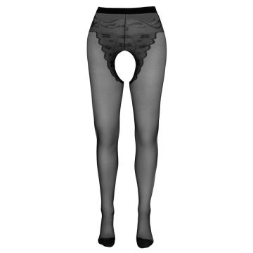 Zwarte Panty met Open Kruisje