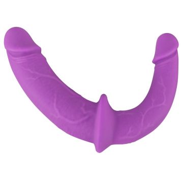 Strap-On met Uitneembare Dubbele Dildo - Zwart/Paars