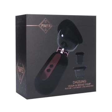 Oplaadbare Borst en Vulva Pomp Zwart - Dazzling