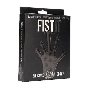Silicone Stimulation Glove - Zwart