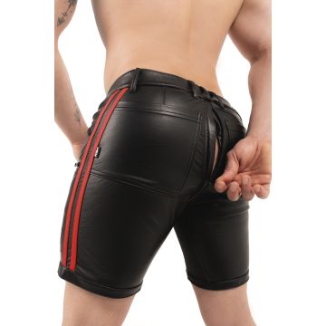 ROK Biker Rear Zip Short - Zwart/Rood