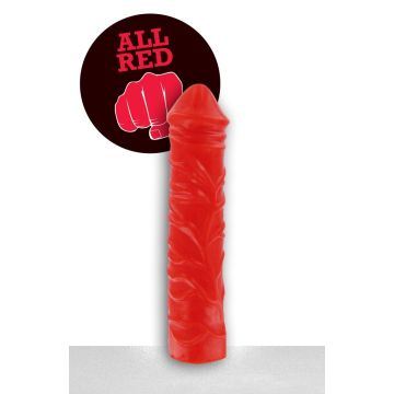 All Black Johan Dildo Rood - 31 cm