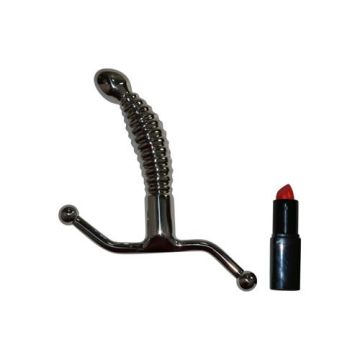Geribbelde Metalen G-Spot en P-spot Dildo