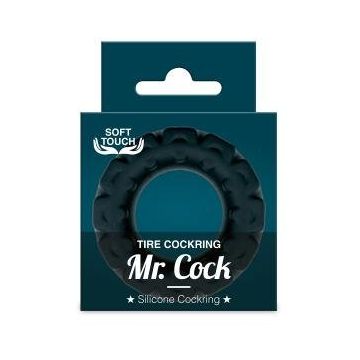 Siliconen Cockring Mr. Cock Tire - Zwart