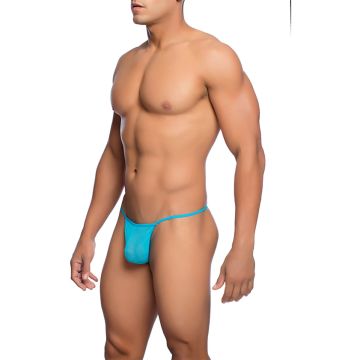 MOB Sheer T-Back Thong - Aqua