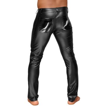 Noir Handmade Wetlook Broek - Zwart