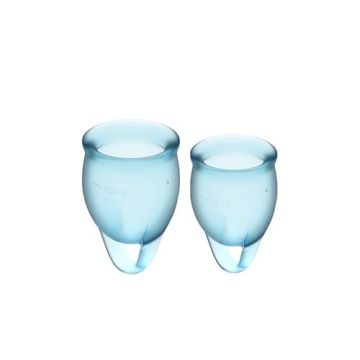 Satisfyer - Feel Confident Menstruatie Cup Set Lichtblauw