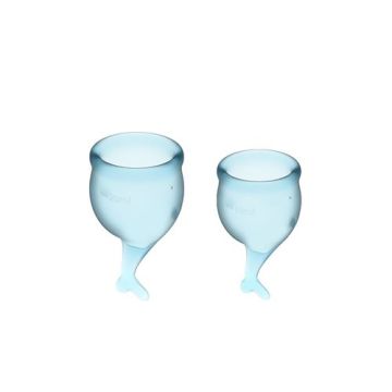 Satisfyer - Feel Secure Menstruatie Cup Set Lichtblauw