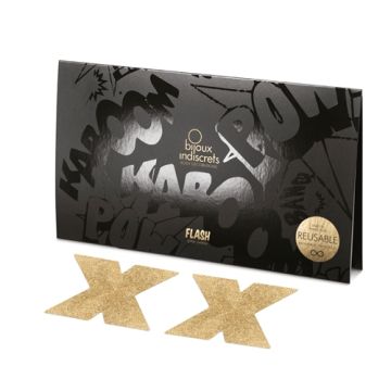 Flash Cross Tepelstickers - Goud