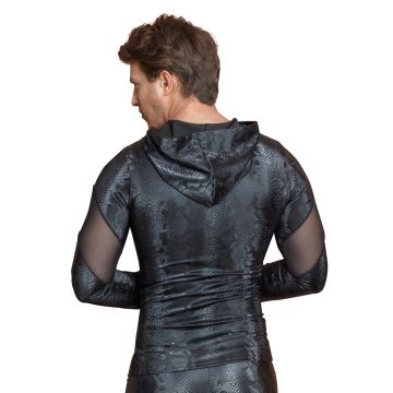 Trendy Top Slangenleerlook - Zwart