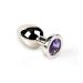 RVS Buttplug met Paars Juweel RVS Buttplug met Paars Juweel