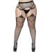 Plus Size Grove Visnet Kousen & Aangehechte Jarretelgordel Zwart Plus Size Grove Visnet Kousen & Aangehechte Jarretelgordel Zwart
