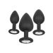 Siliconen Buttplug Set met Zilveren Steen Siliconen Buttplug Set met Zilveren Steen