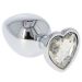 Buttplug met Transparante Hartvormige Siersteen - L Buttplug met Transparante Hartvormige Siersteen - L
