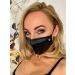 Wetlook Mondmasker met Diamantje- Zwart Wetlook Mondmasker met Diamantje- Zwart
